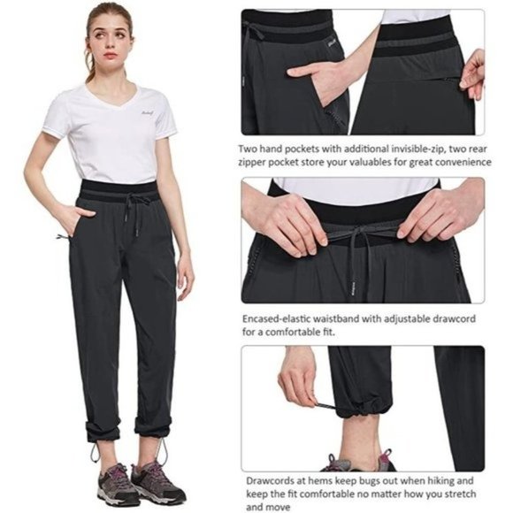 nwt Women's Grey Elastic Waist Lightweight Capris UPF 50+ - Picture 12 of 13